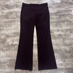 Theory Tailored Wool Dress Pants Chocolate Brown Slight Bootcut Flare Womens 12